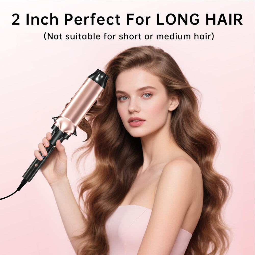 hahahope styling on long hair creating soft beach waves and natural volume
