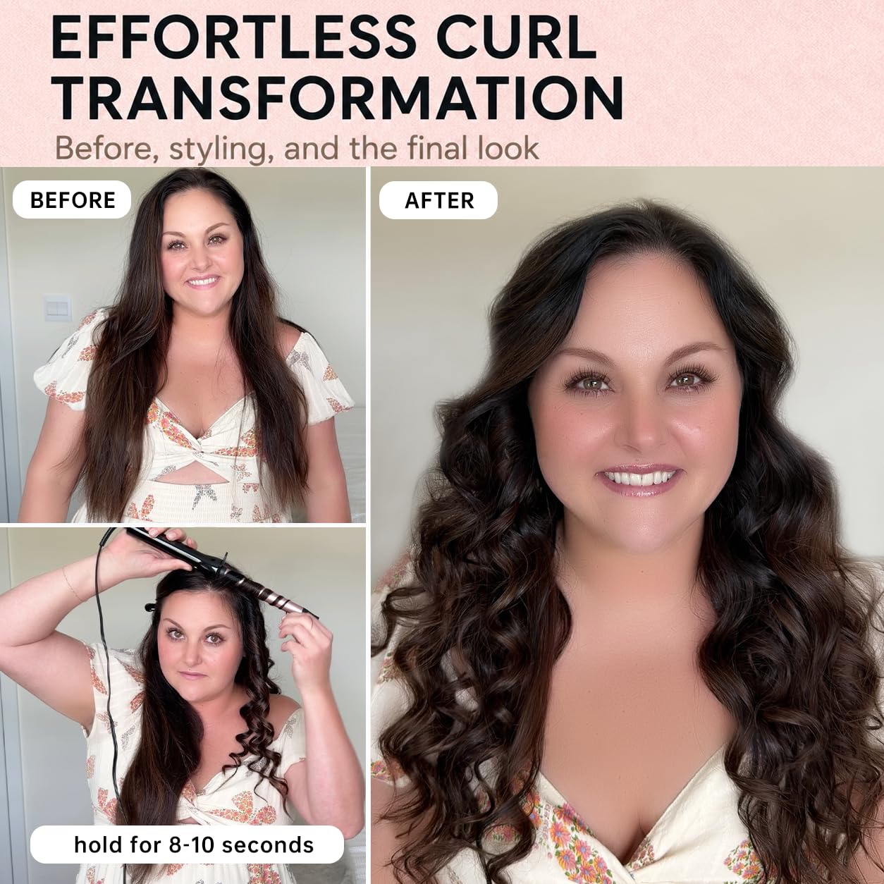 hahahope long ceramic barrel detail for even heat and smoother consistent curls