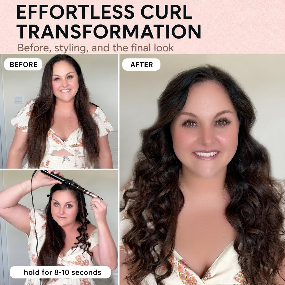 hahahope long ceramic barrel detail for even heat and smoother consistent curls