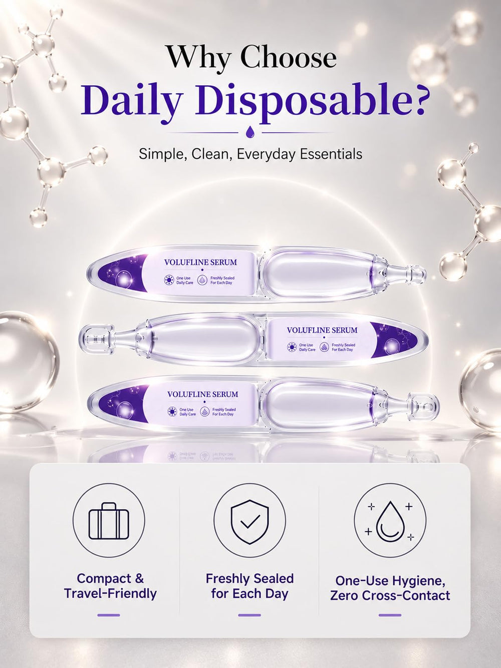 HaimaiLife thirty ampoules arrayed top‑down for travel and daily use