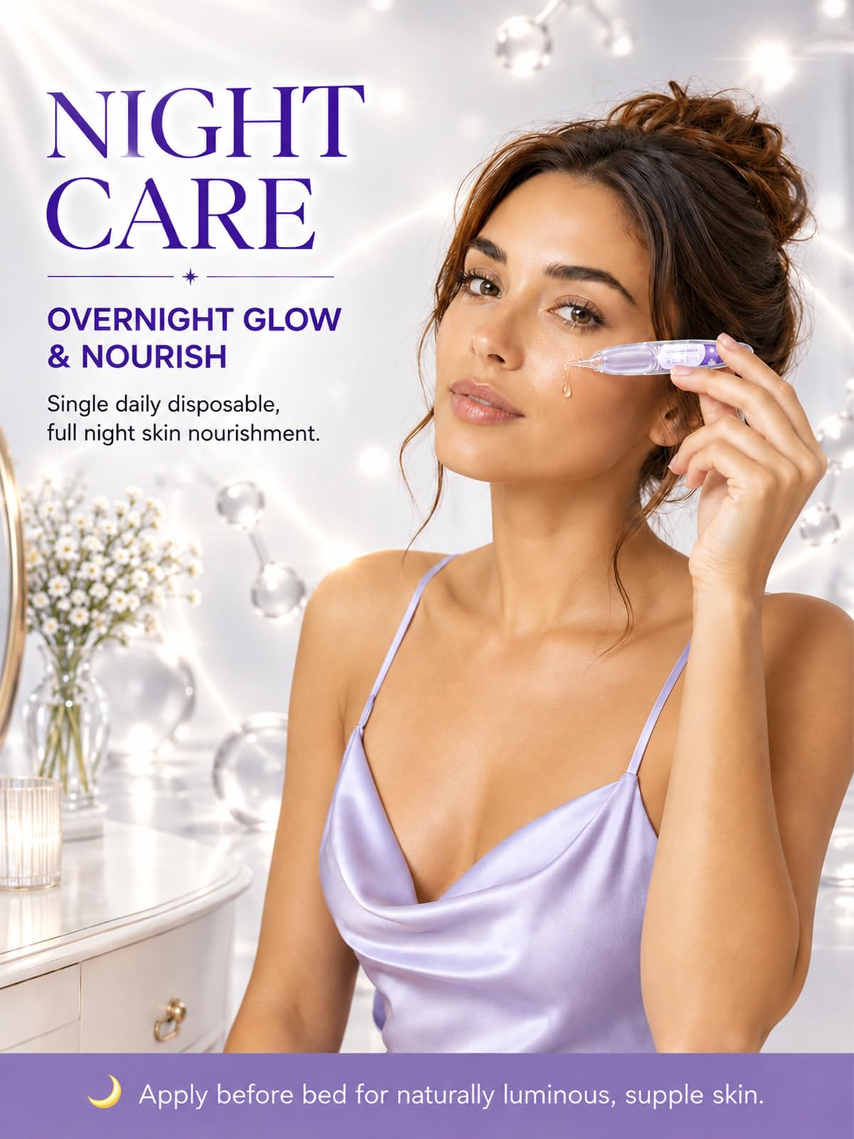 HaimaiLife ampoule on bathroom vanity demonstrating everyday routine