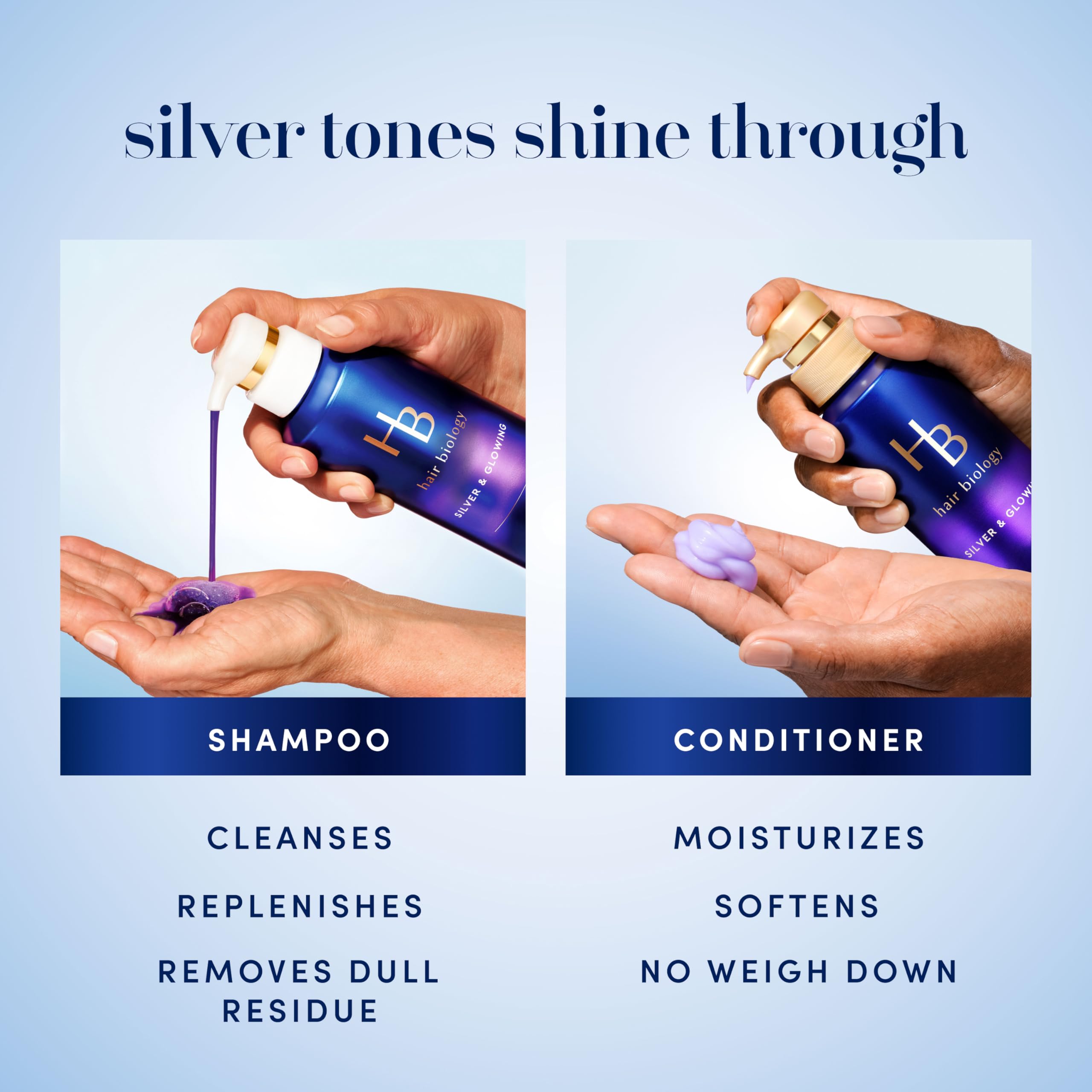 Hair Biology in-shower use with applied shampoo for easy application benefit