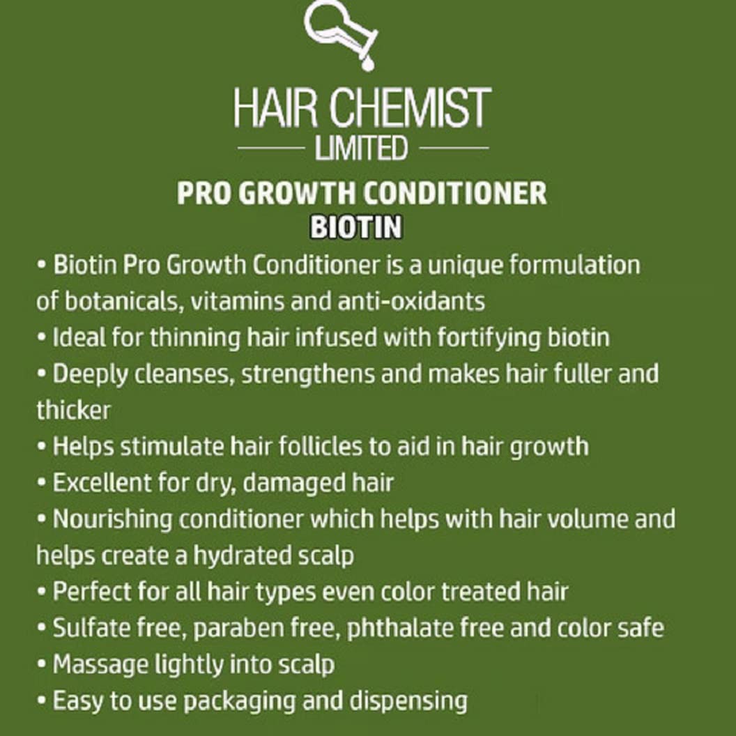 Hair Chemist label closeup highlighting biotin and clean-ingredient benefits