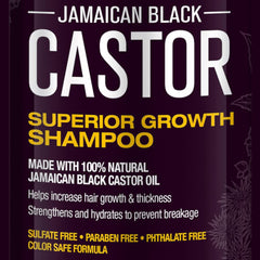 Hair Chemist label close-up listing Jamaican black castor oil benefit