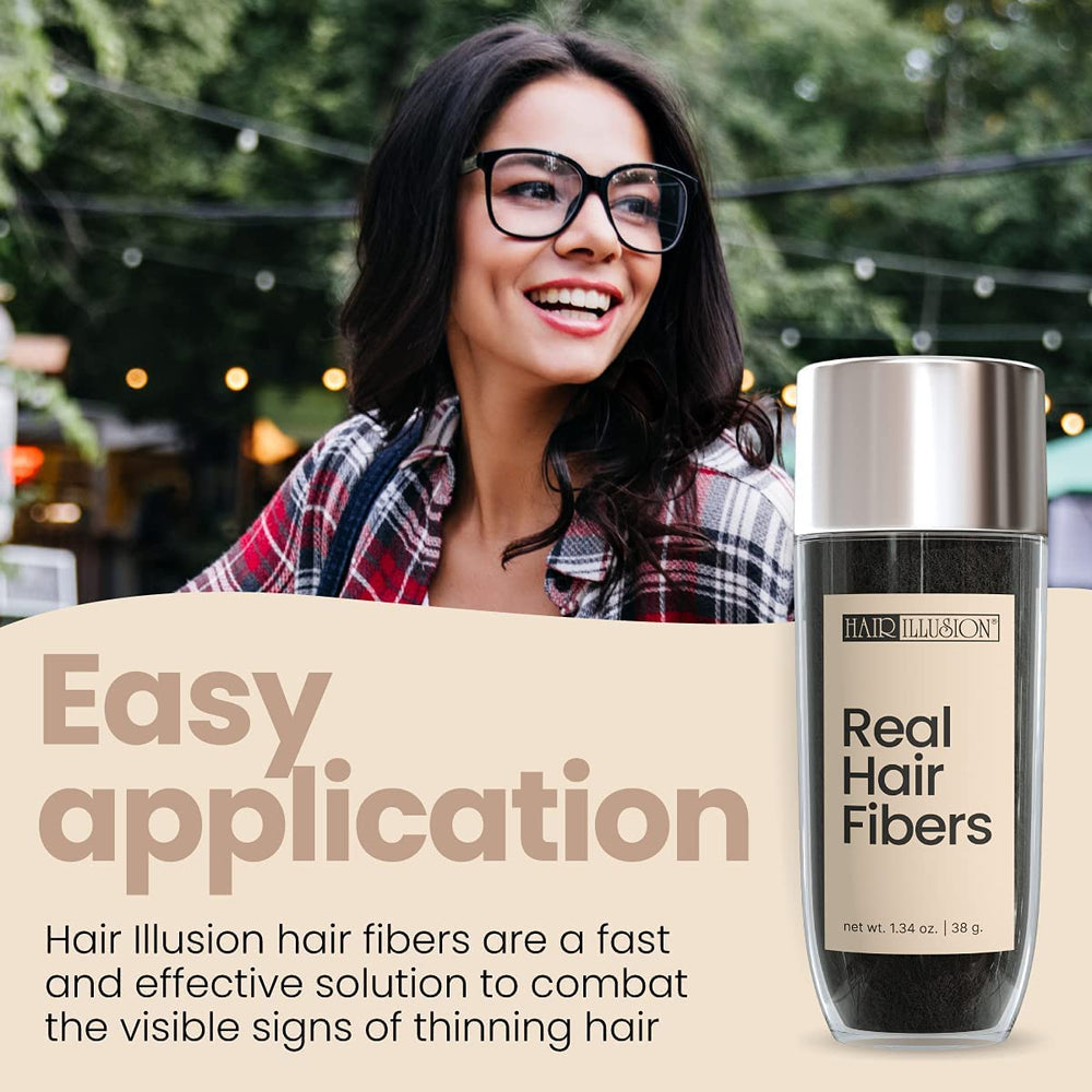 Hair Illusion application in hand demonstrating easy targeted use benefit