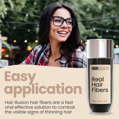 Hair Illusion application in hand demonstrating easy targeted use benefit