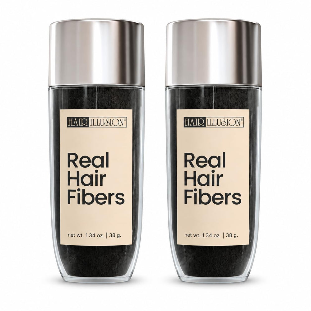 Hair Illusion front packaging showing two 38g bottles and product label benefit