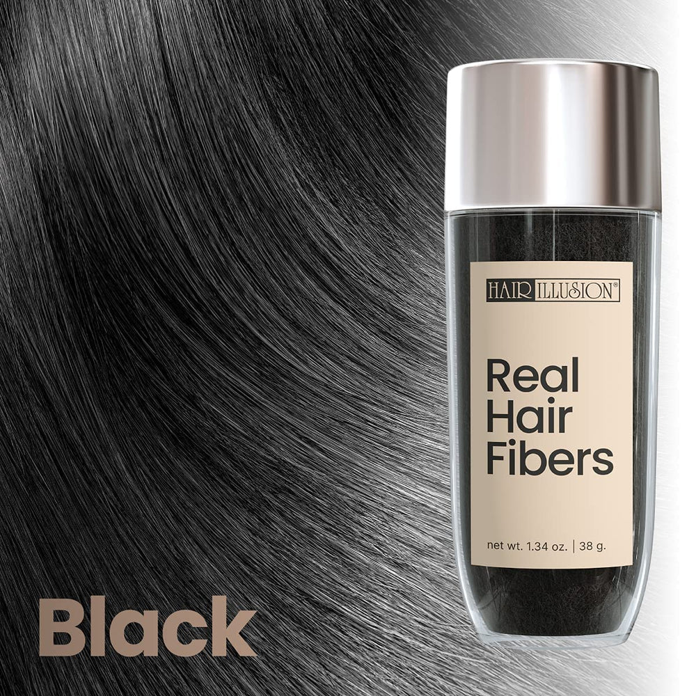 Hair Illusion bottle in hand to show 38g size and travel-ready convenience