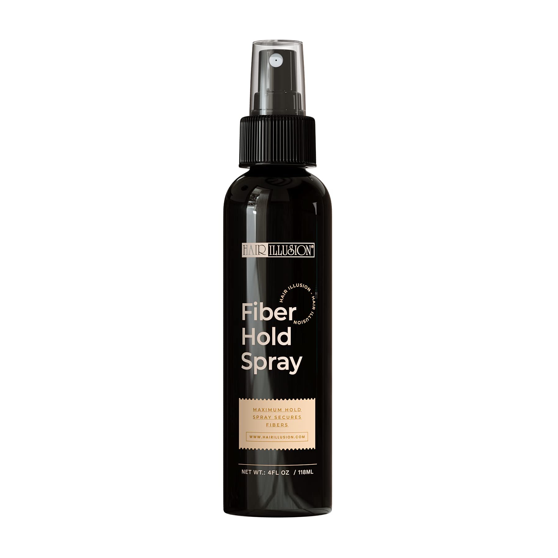 hair illusion holding spray nozzle detail for secure all-day fiber adhesion benefit