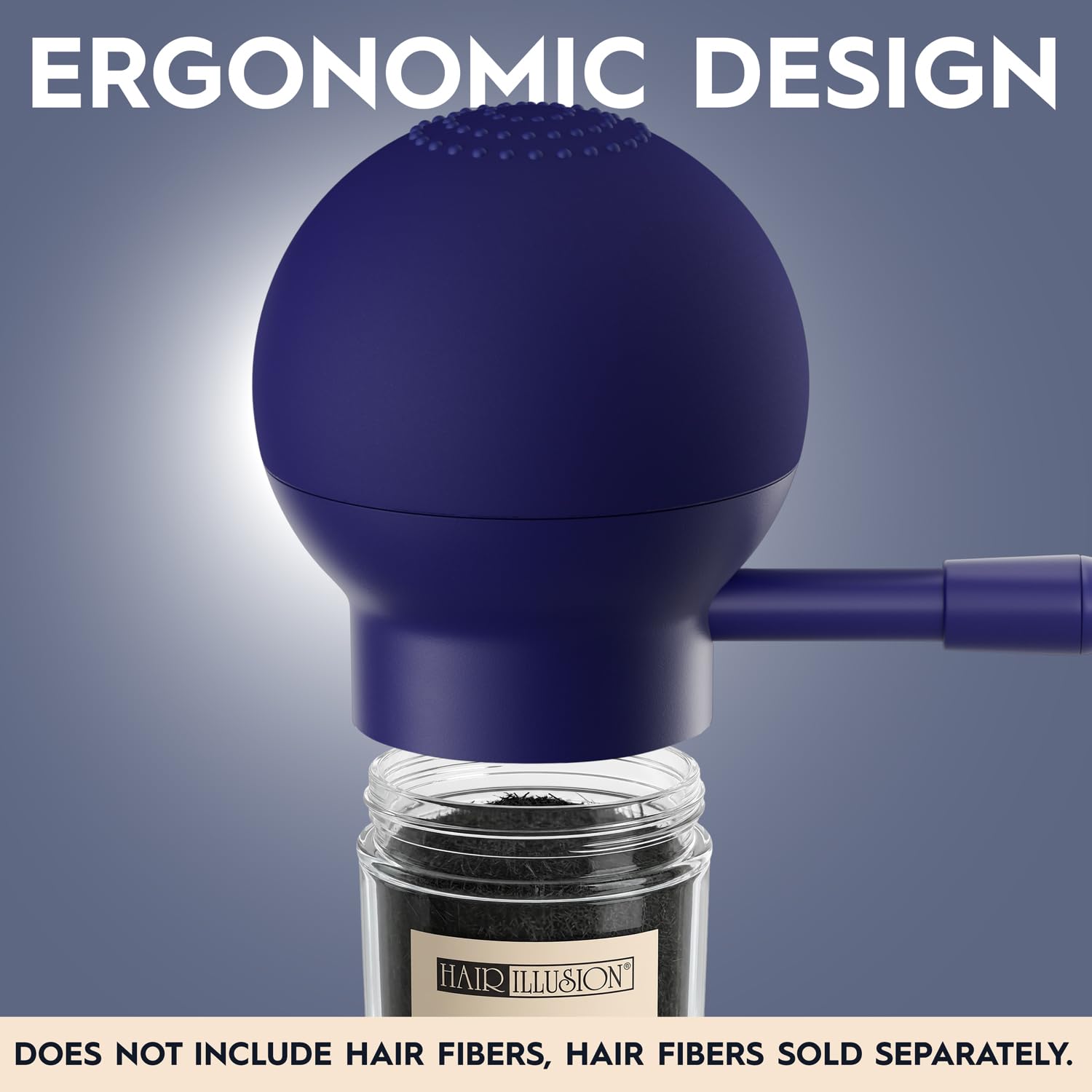Hair Illusion applicator in use applying fibers for natural-looking density benefit