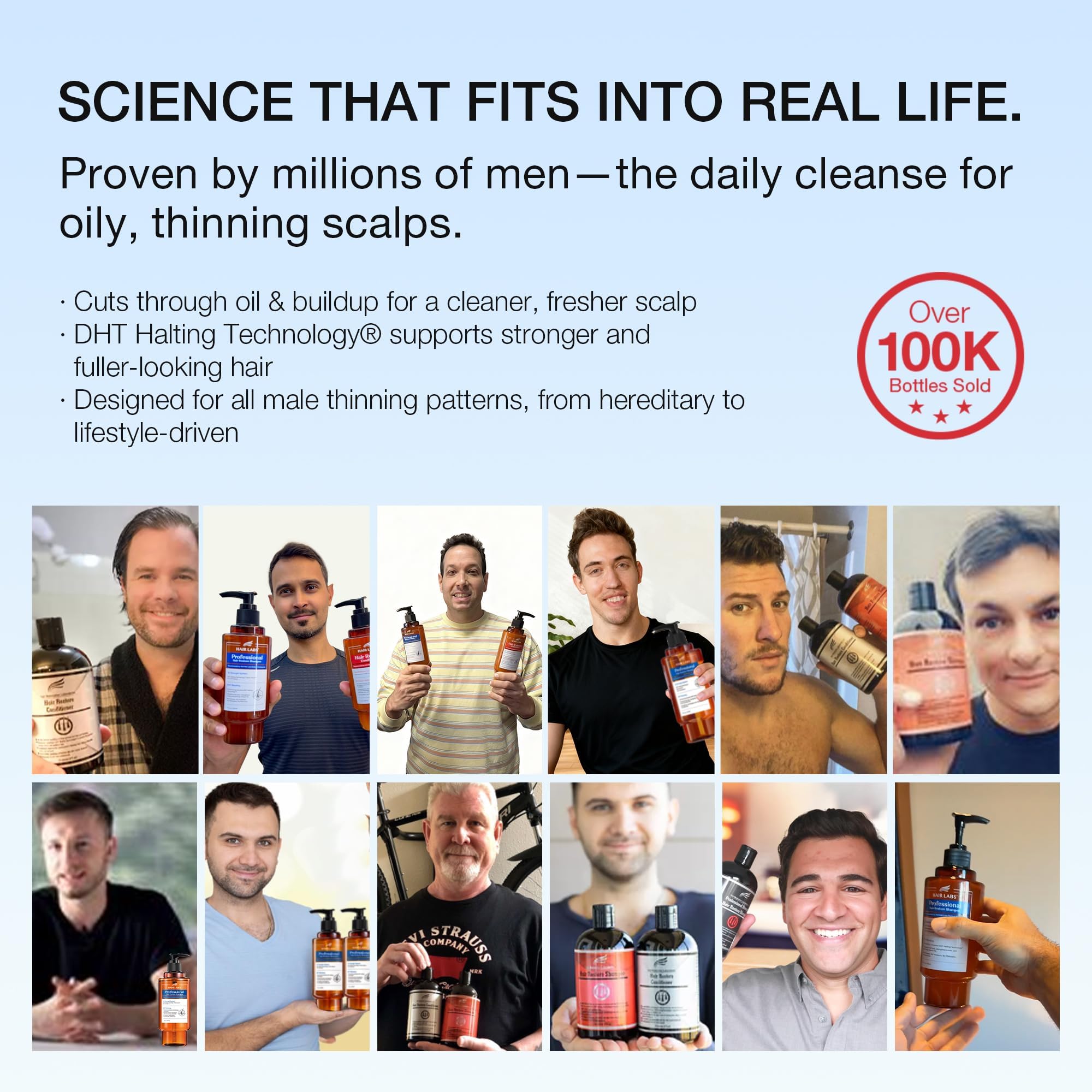 Hair Labs back label close-up listing ingredients and usage directions for transparency