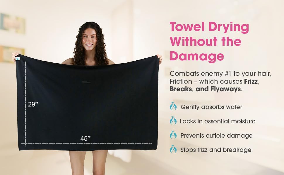 Hair RePear absorbing a splash to show quick gentle moisture removal