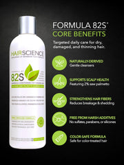 Hair Science shampoo lather close-up demonstrating gentle foam