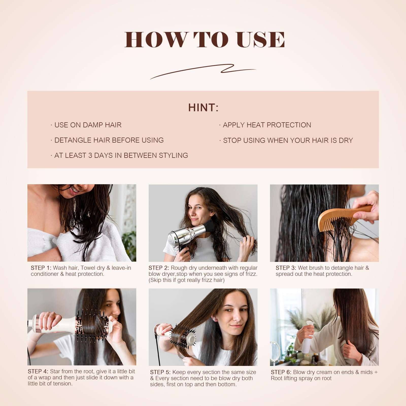 Hair Trends mini brush beside passport showing lightweight travel convenience