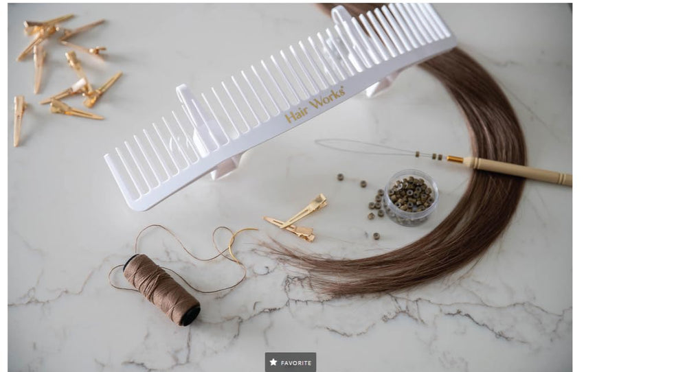 Hair Works ULTRA mounted in a salon holding multiple bundles for efficient professional styling