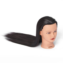 HAIRGINKGO mannequin secured in table clamp for stable hands-on practice