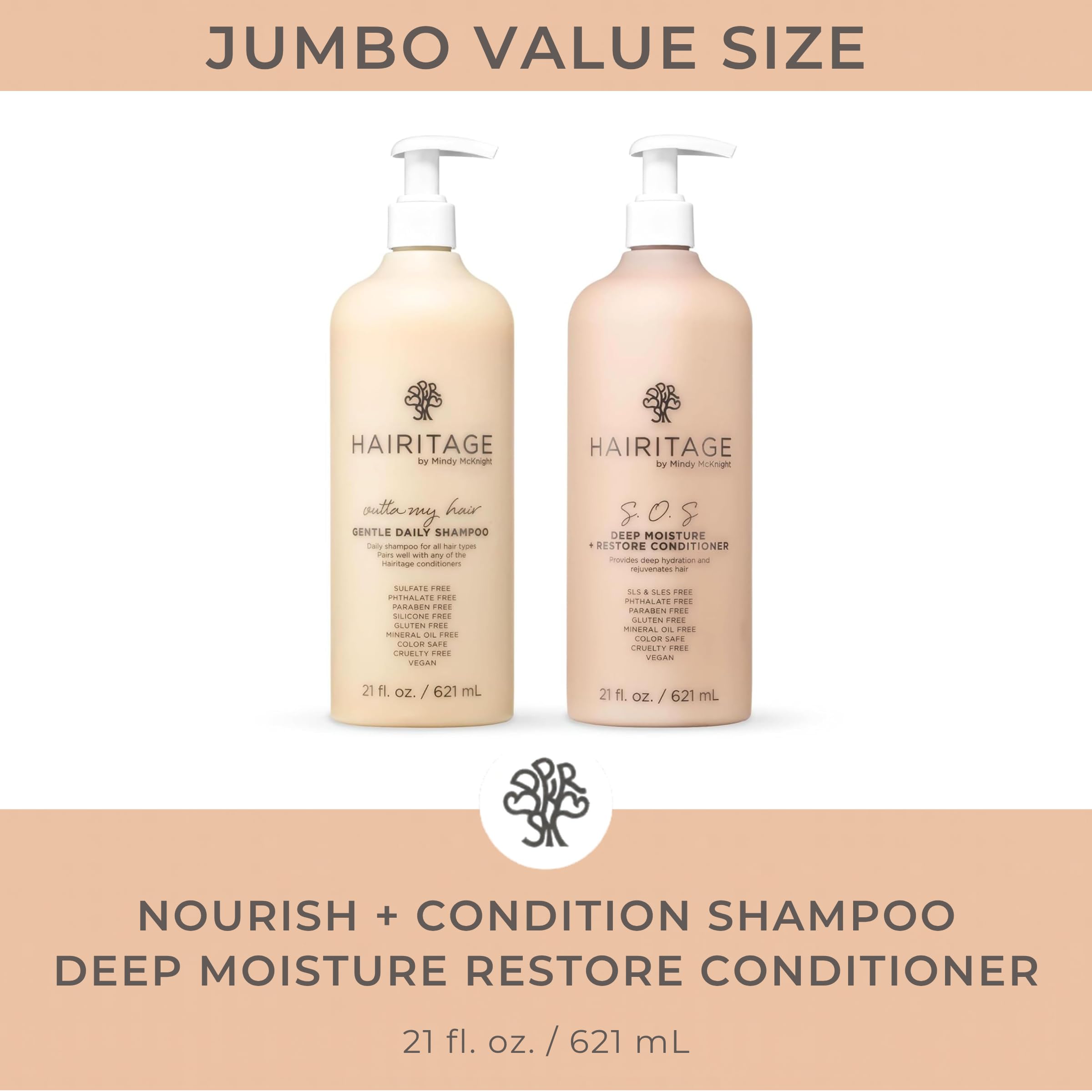 Hairitage label close-up highlighting jojoba oil and nourishing benefits