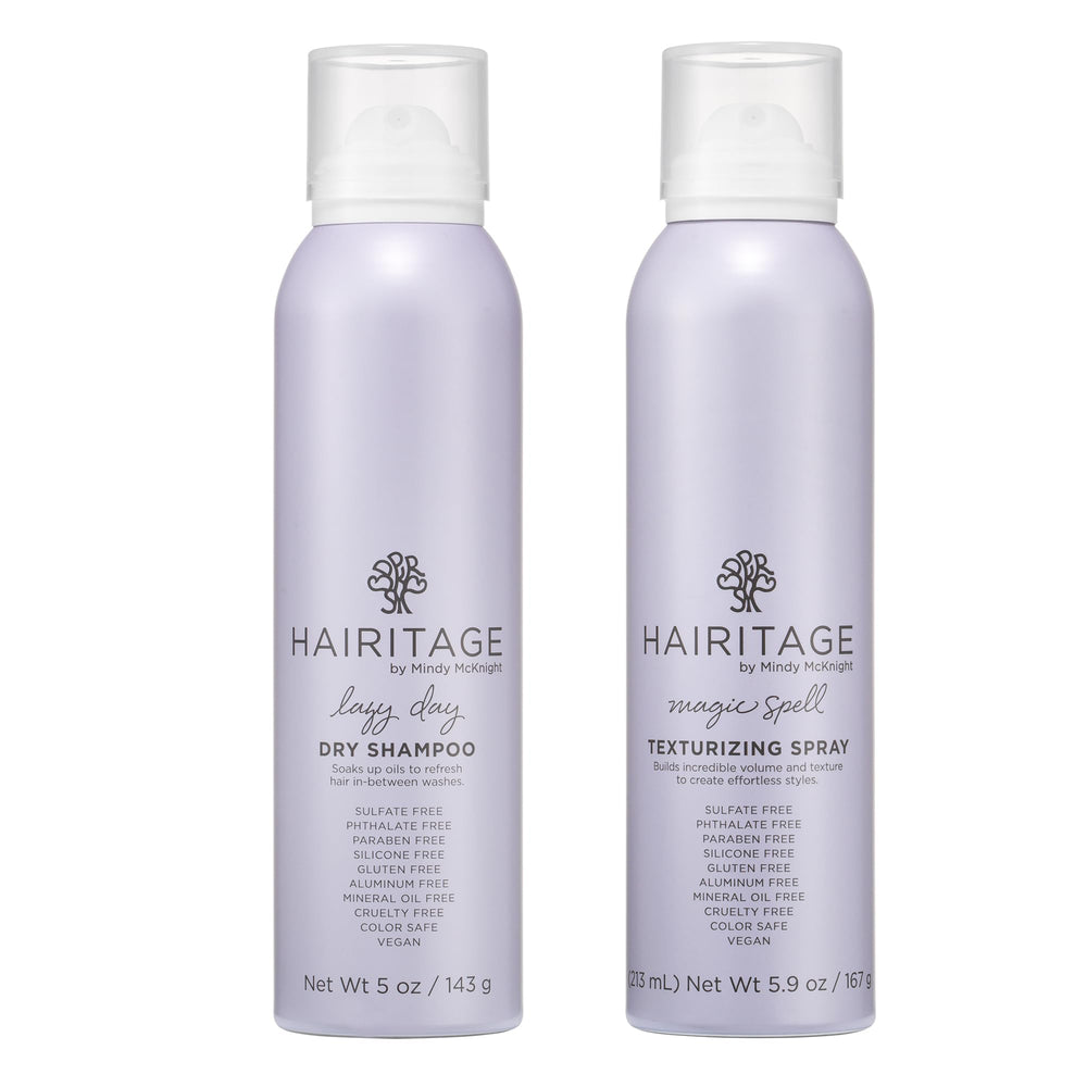 Hairitage Lazy Day front view showing translucent dry shampoo for oil control
