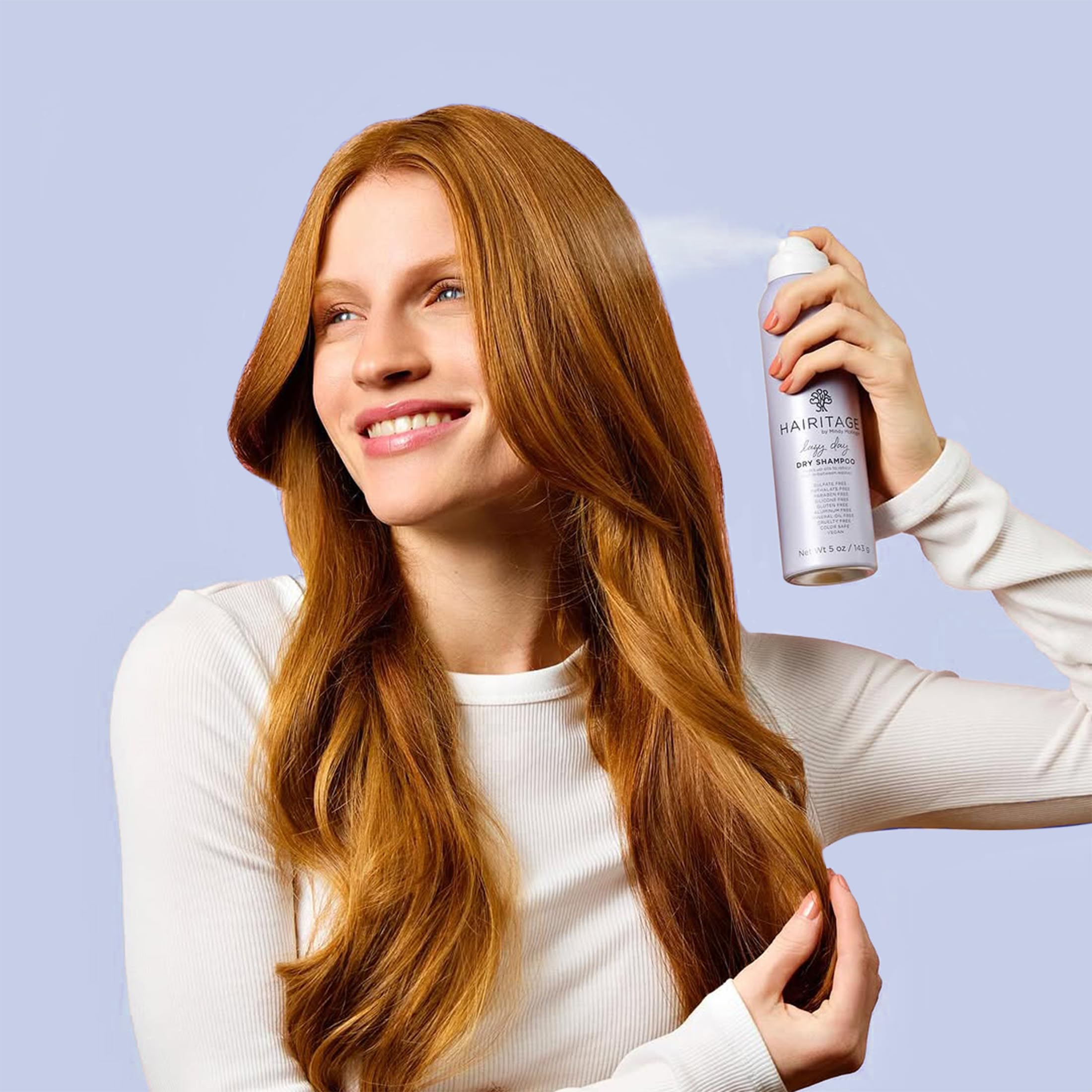 Hairitage Lazy Day nozzle close-up demonstrating easy targeted root refresh