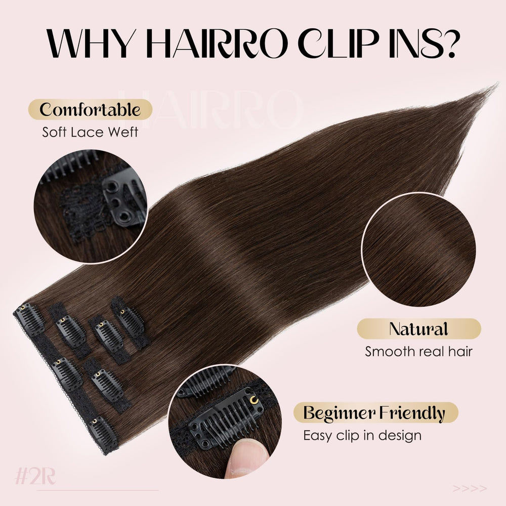 Hairro 10-inch length comparison against hand showing scale and subtle extension