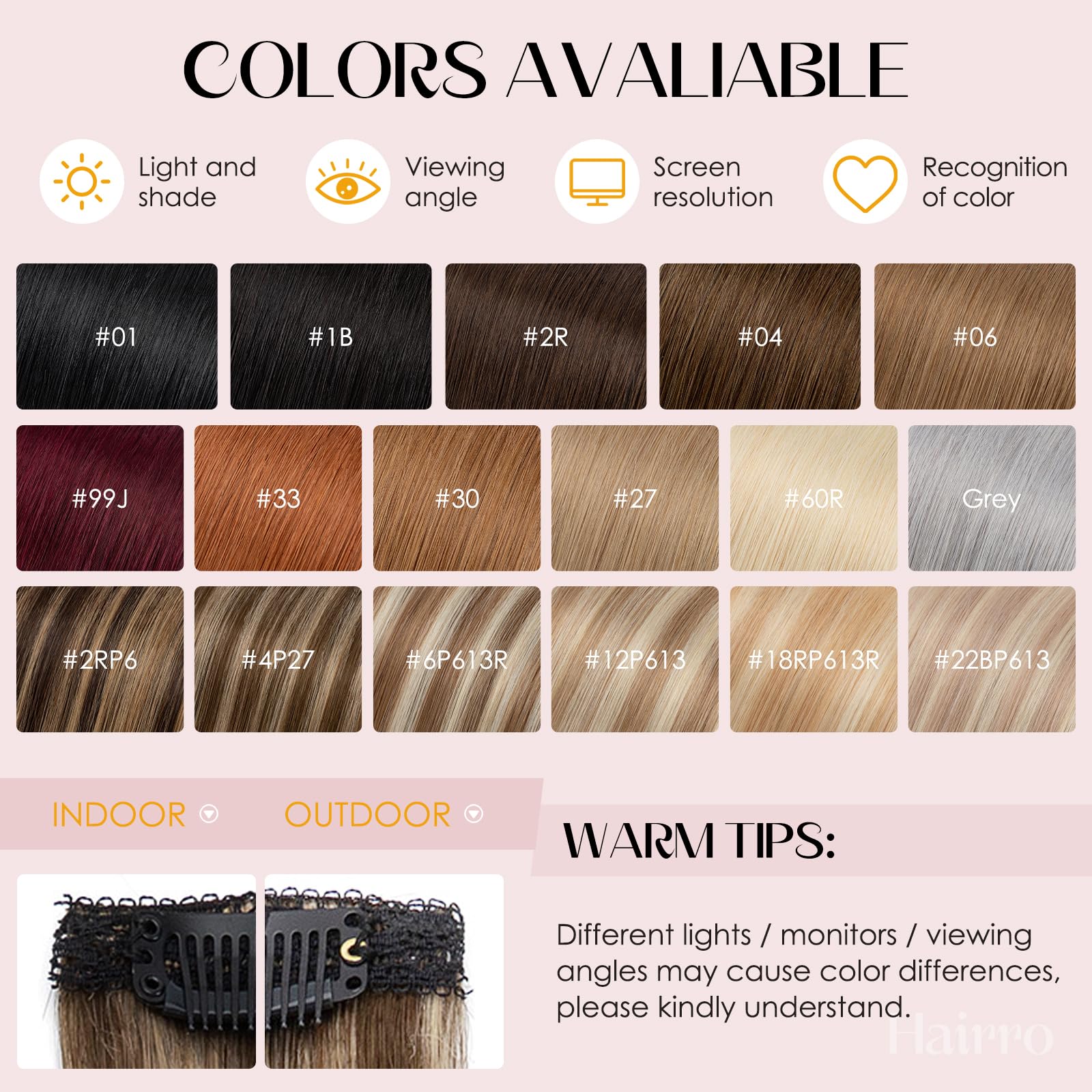 Hairro worn outdoors in natural light showing blended color and natural finish