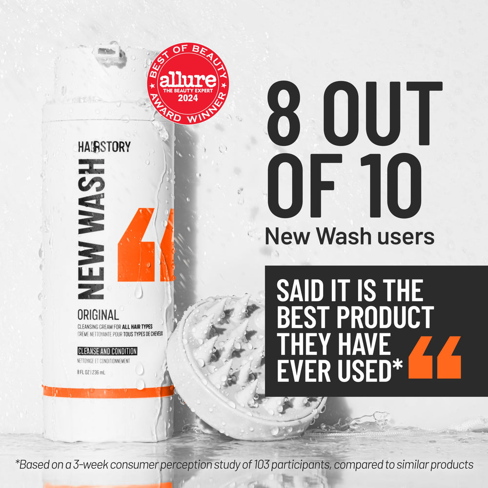 Hairstory product label close-up highlighting clean ingredients and safety