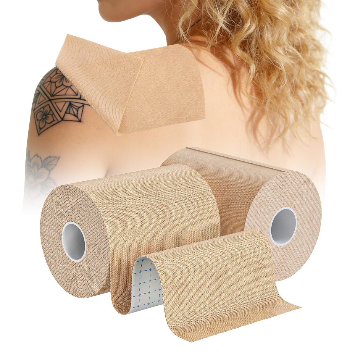 HAIRUNFU front packaging showing two rolls and benefits for concealment