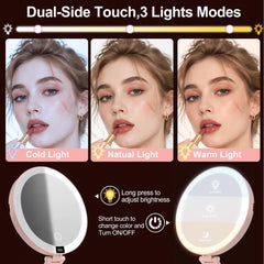 HAISSKY 1x lit side demonstrating three color temperatures for accurate makeup