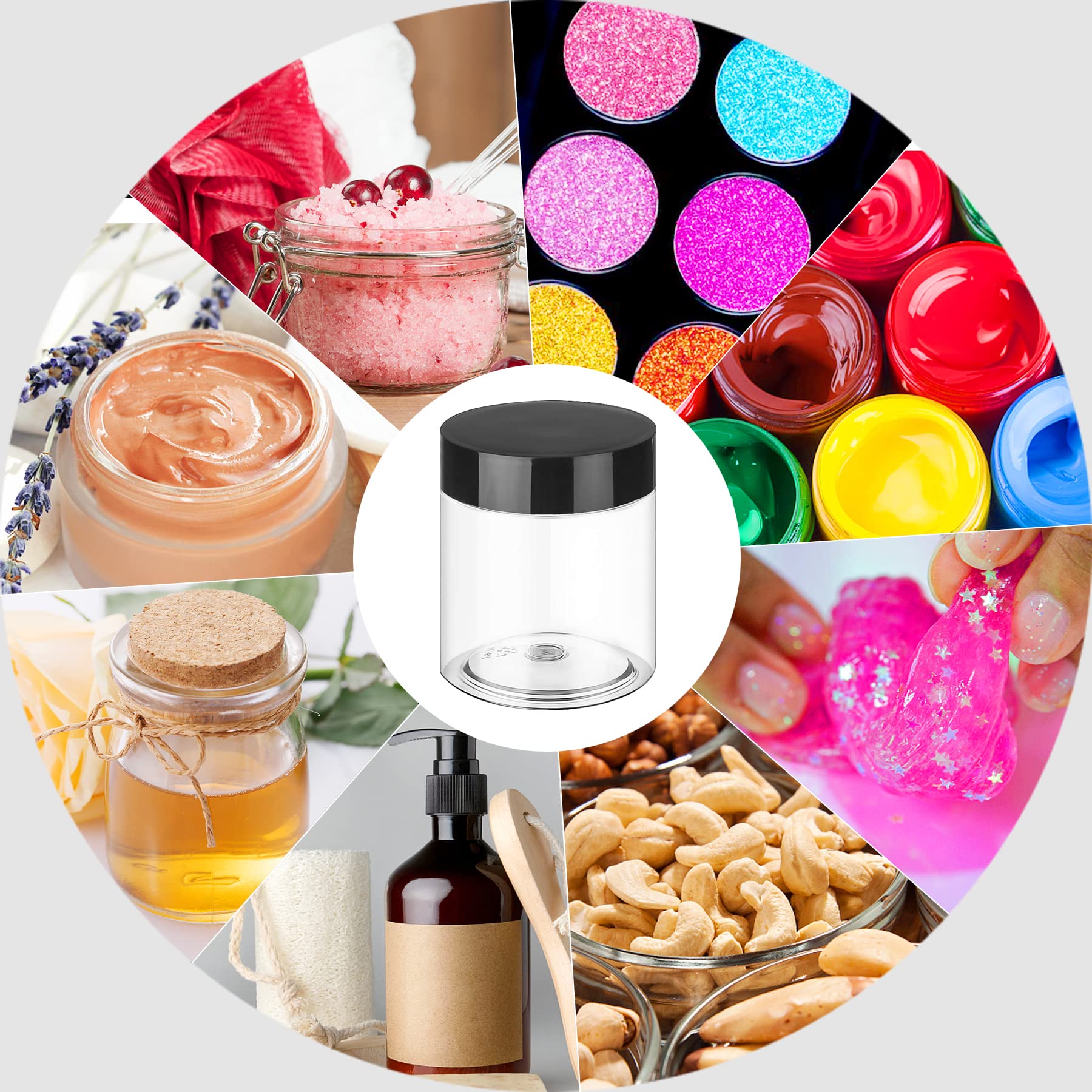 Hajoyful jar filled with body butter texture visible, ideal for cosmetics