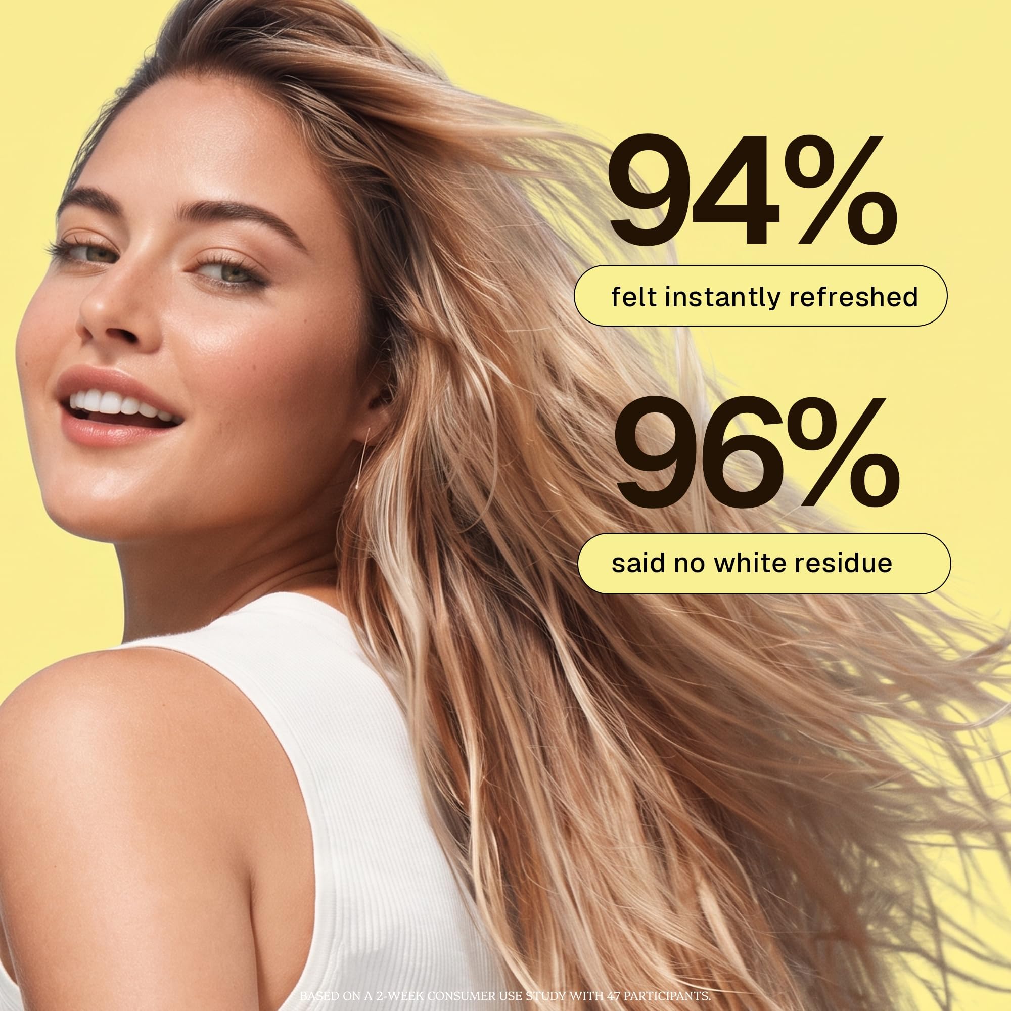 HALOVIDA before-and-after on dark hair demonstrating no visible residue benefit