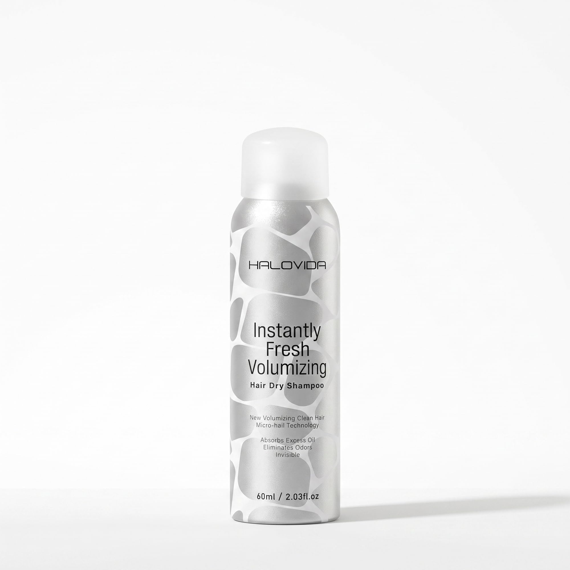 HALOVIDA travel-size bottle front view showing compact design and instant refresh benefit