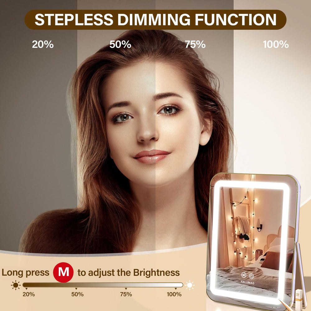 halumao mirror tilted demonstrating 360-degree rotation for flexible viewing angles benefit