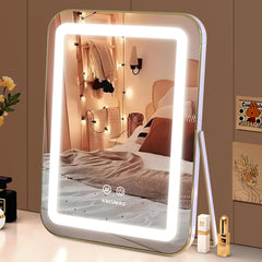 halumao front view mirror showing LED lights and large reflective surface benefit accurate makeup