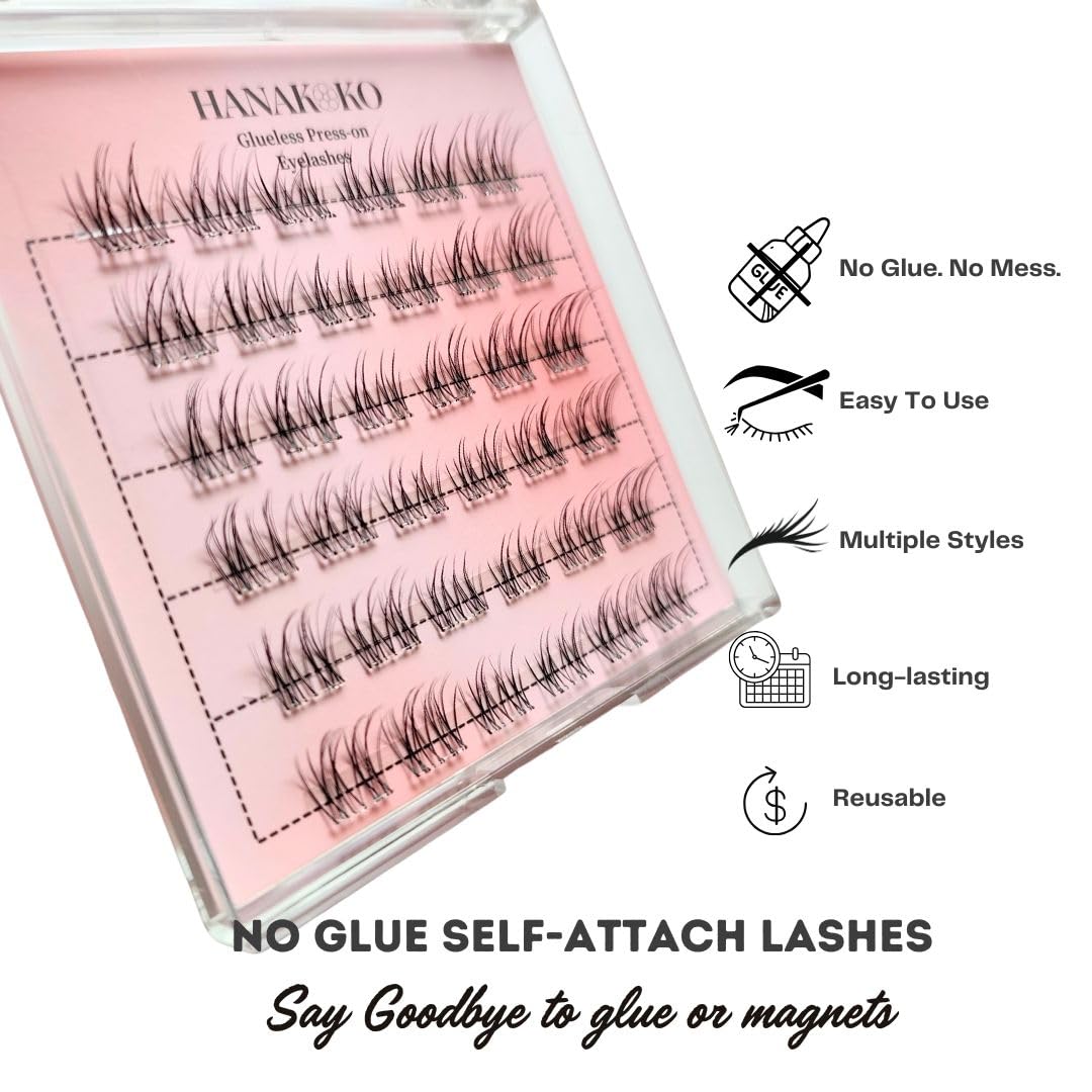 HANAKOKO lashes applied on eye demonstrating natural lift and easy wear