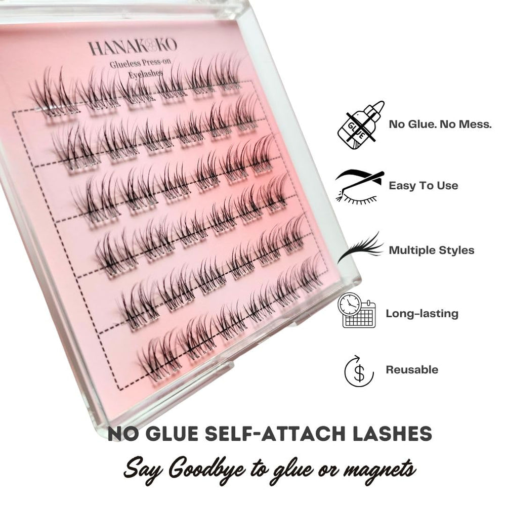 HANAKOKO lashes applied on eye demonstrating natural lift and easy wear
