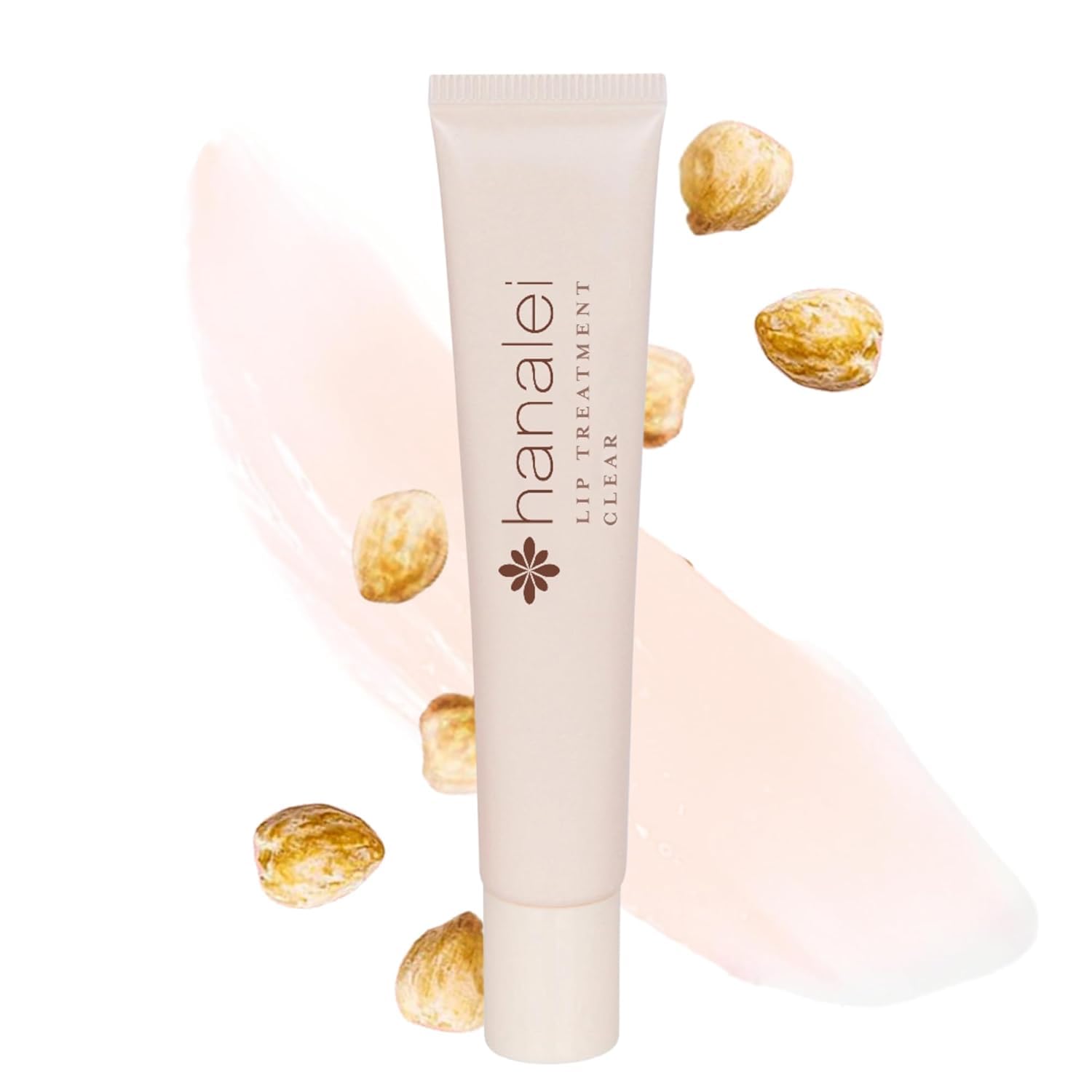 Hanalei jar front view showing clear overnight lip balm and brand