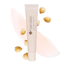 Hanalei jar front view showing clear overnight lip balm and brand