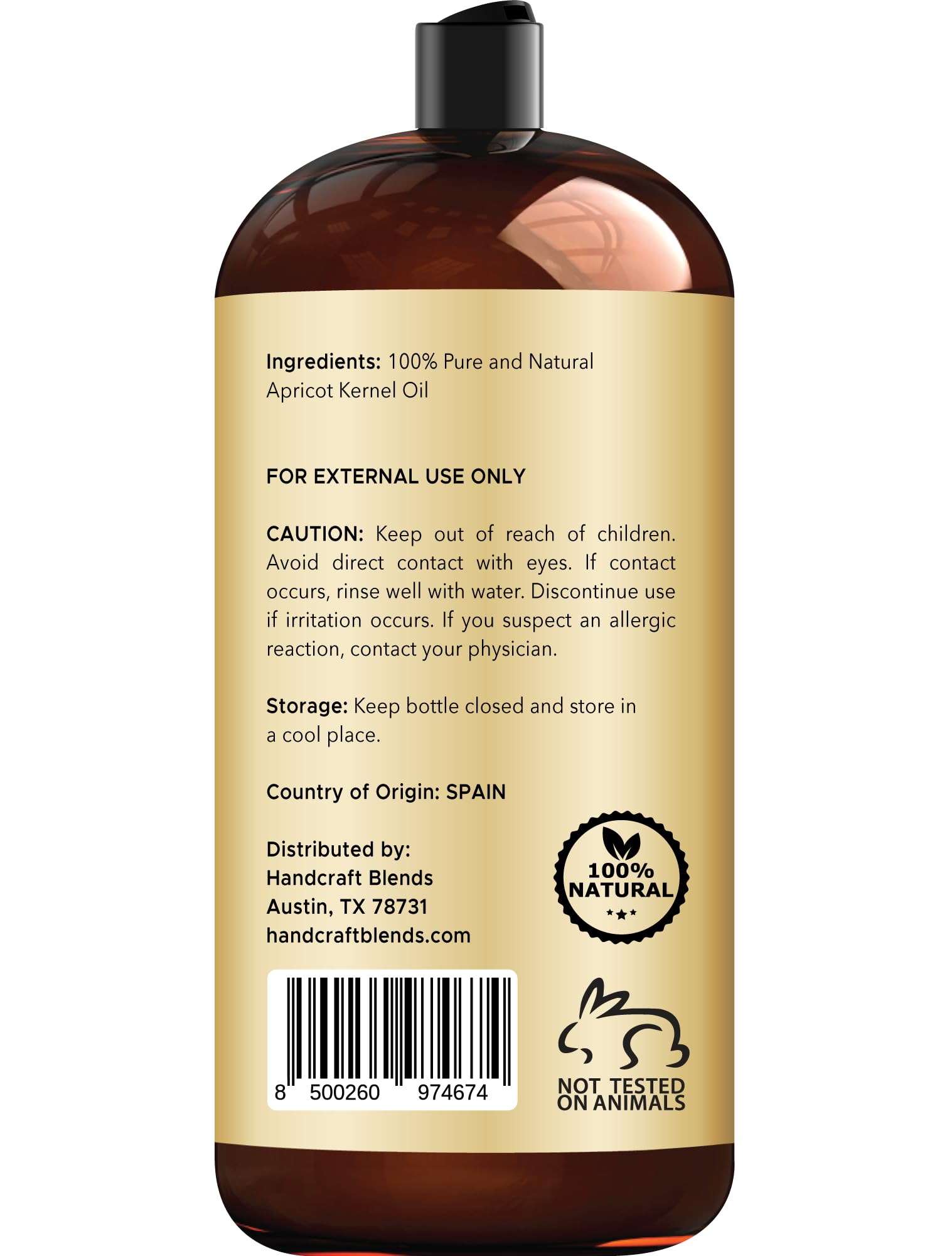 Handcraft Blends pouring apricot kernel oil highlighting silky texture benefit