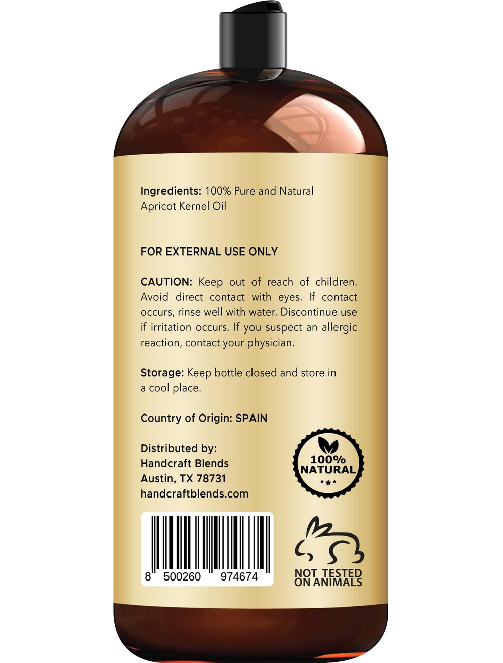 Handcraft Blends pouring apricot kernel oil highlighting silky texture benefit