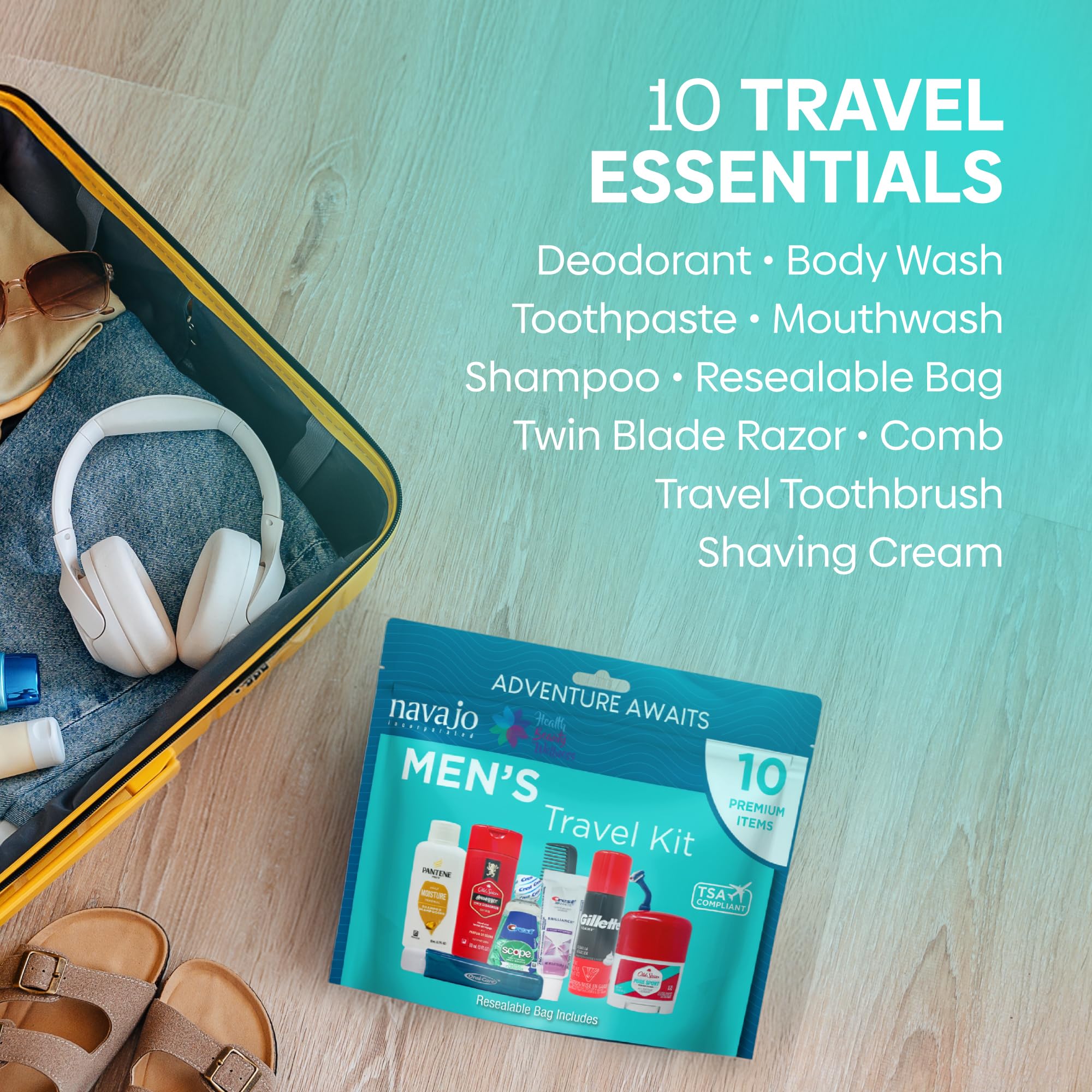Handy Solutions next to passport showing travel-friendly size and portability