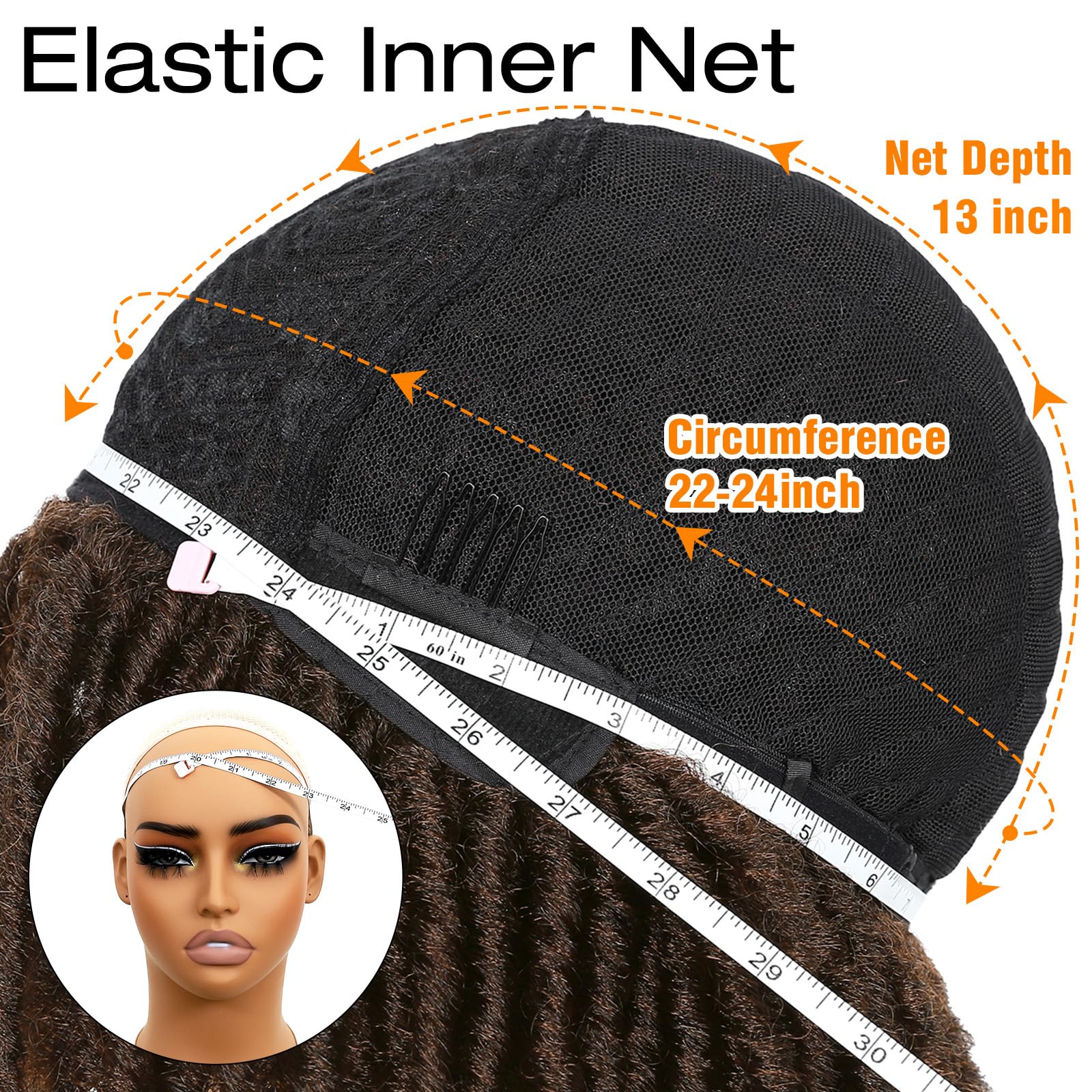 HANNE hand holding wig showing scale and lightweight, comfortable fit