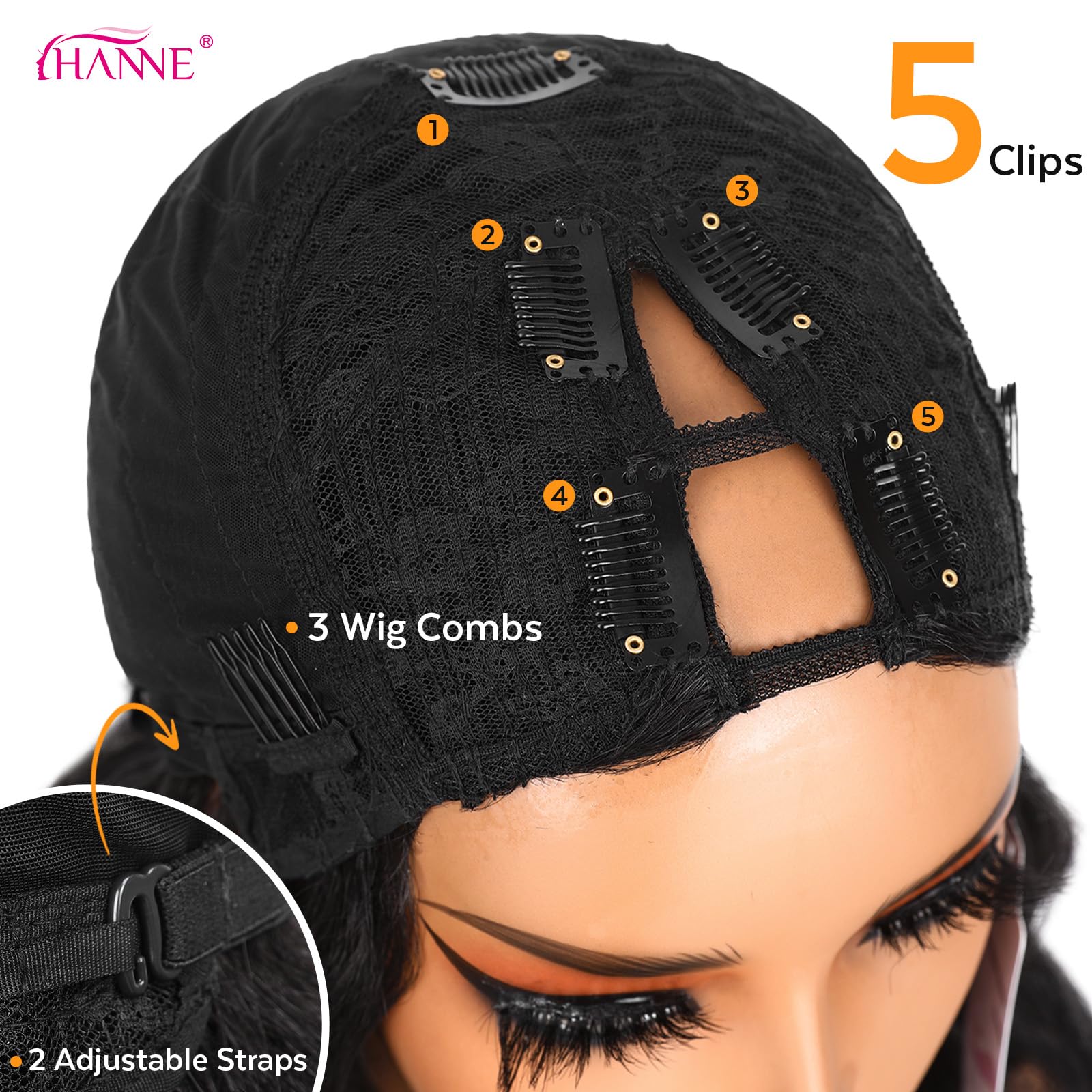 HANNE tight spring curls detail showing definition and long-lasting shape benefit