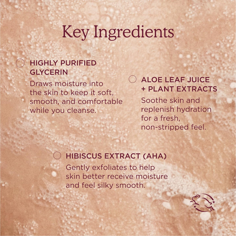 HANNI rich lather in hand illustrating cushiony foam and gentle cleanse
