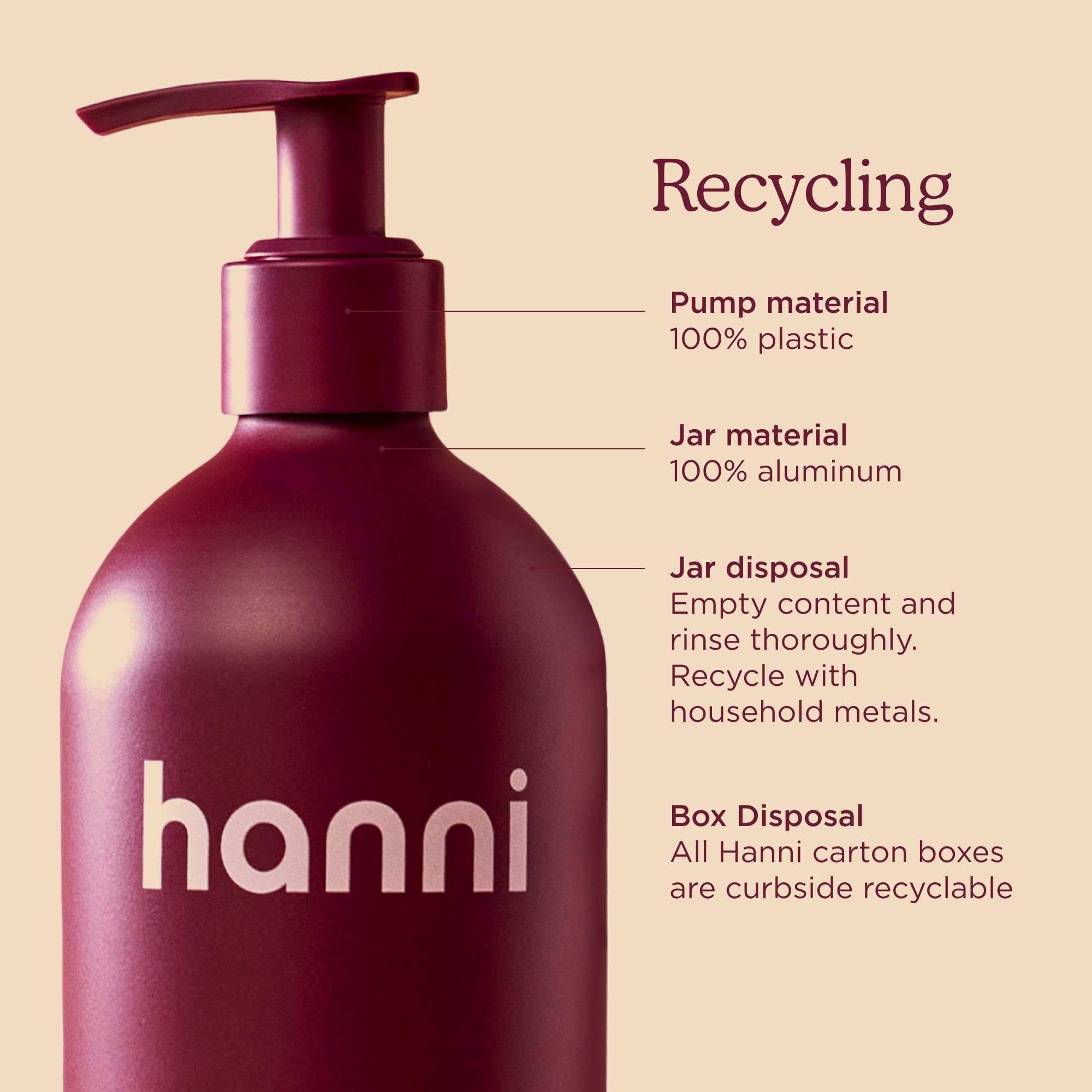 HANNI bottle beside shower head for scale and bathroom-friendly size