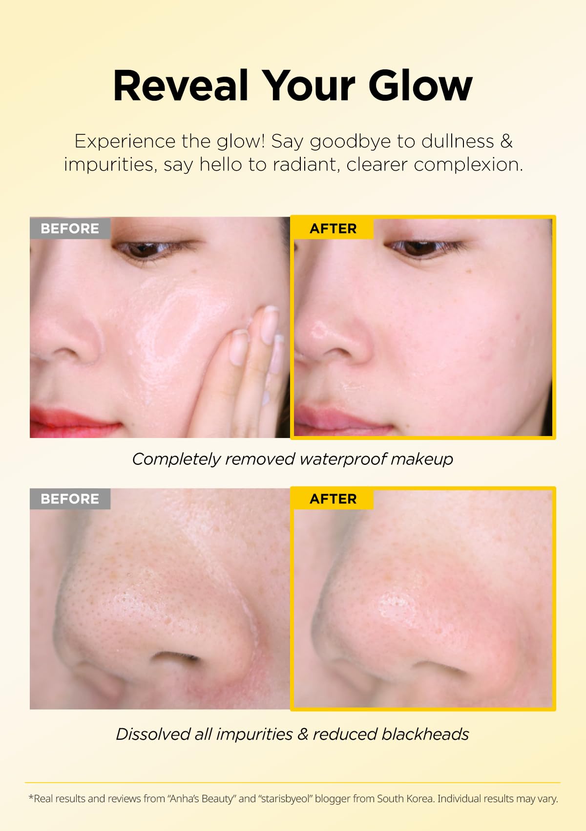 Hanskin melting balm on fingertips dissolving waterproof makeup easily