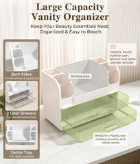Hanyi clear drawer open displaying palettes and nail polish at a glance