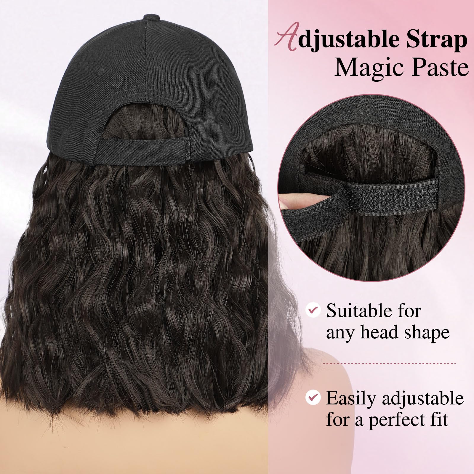 HANYUDIE size comparison with hand to show cap and hair length scale