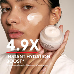 Hanyul open jar with cream swirl demonstrating rich hydration and smooth finish benefit
