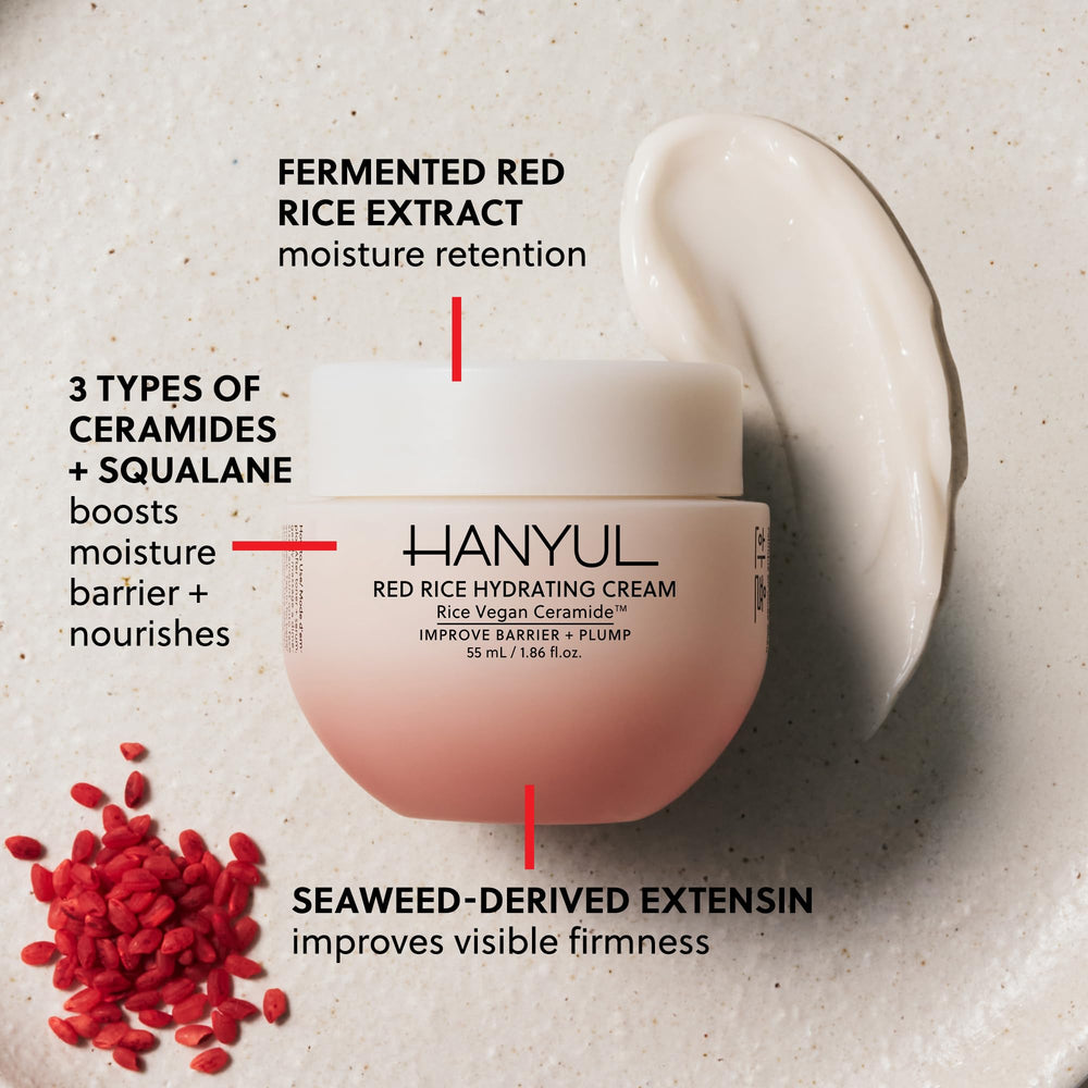 Hanyul cream texture close-up highlighting silky moisture and fast absorption benefit
