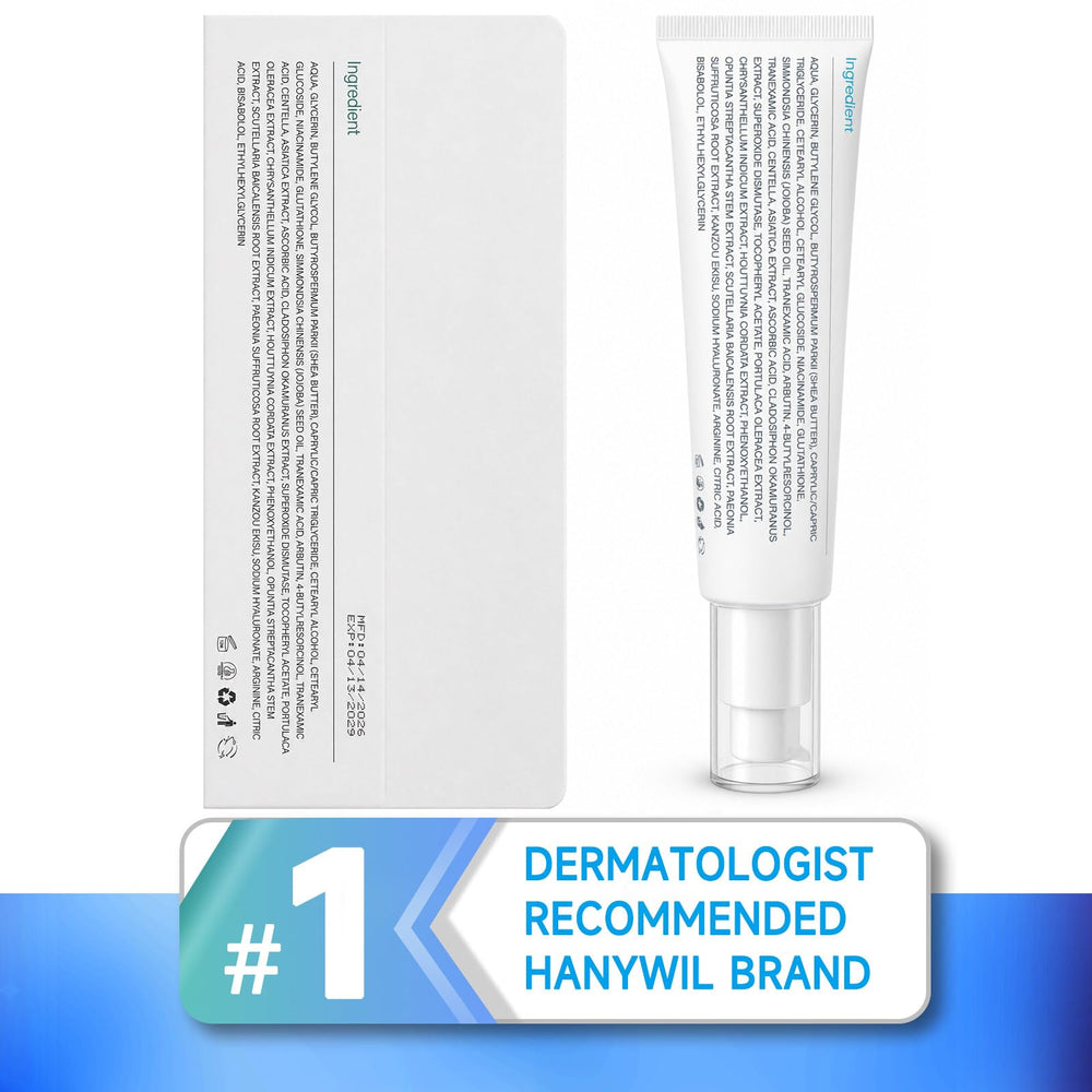 HANYWIL framed before and after sample suggesting visible tone improvement benefit